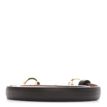 GUCCI Calfskin Horsebit Skinny Belt 85 34 Brown