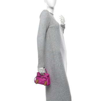 HERMES Swift Quelle Idole Kelly Doll Handbag Magnolia Biscuit