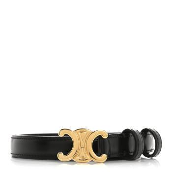 CELINE Box Calfskin Small 25mm Triomphe Belt 70 28 Black
