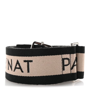MOYNAT Canvas Calfskin Logo Strap Black Beige