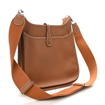 HERMES Taurillon Clemence Evelyne III PM Gold