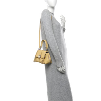 CHLOE Grained Calfskin Mini Penelope Soft Shoulder Bag Softy Yellow