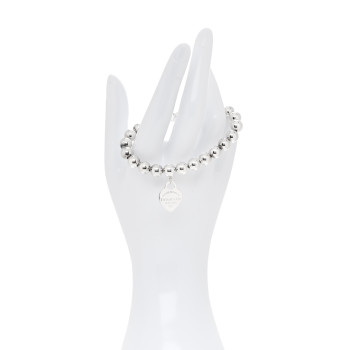 TIFFANY Sterling Silver 8mm Return To Tiffany Heart Tag Bead Bracelet