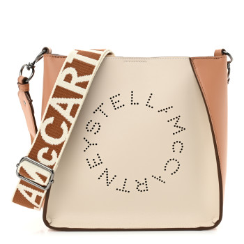 STELLA MCCARTNEY Eco Alter Nappa Perforated Logo Mini Crossbody Beige