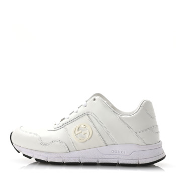GUCCI Calfskin Womens Interlocking G Sneakers 35 White