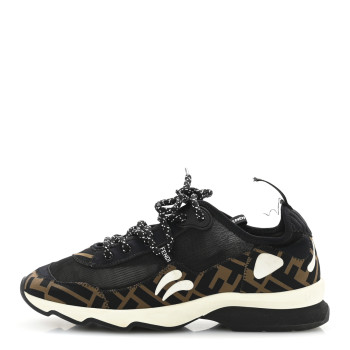 FENDI Technical Mesh Lycra FFreedom Patchwork Sneakers 38.5 Black Tobacco