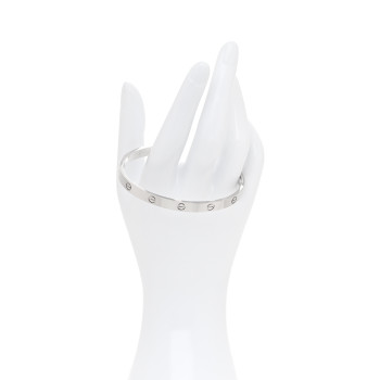 CARTIER 18K White Gold LOVE Cuff Bracelet 20