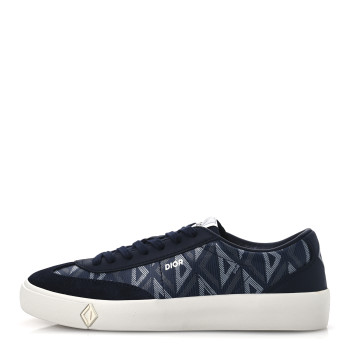 CHRISTIAN DIOR Canvas CD Diamond Mens B101 Low Top Sneakers 42 Navy