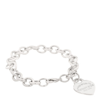 TIFFANY Sterling Silver Return to Tiffany Heart Tag Charm Bracelet