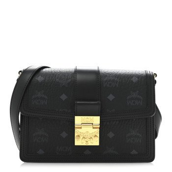 MCM Visetos Small Tracy Shoulder Bag Black