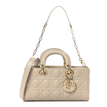 CHRISTIAN DIOR Lambskin Cannage Medium Lady D-Joy Sable