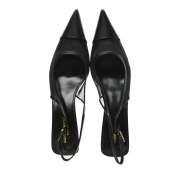 SAINT LAURENT Mesh Oxalis Slingback 30 Pumps 41 Black