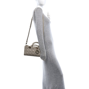 CHRISTIAN DIOR Lambskin Cannage Medium Lady D-Joy Sable