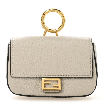 FENDI Cuoio Romano Micro Baguette Charm Latte