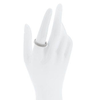TIFFANY 18K White Gold Narrow Mesh Somerset Ring 58 8.5