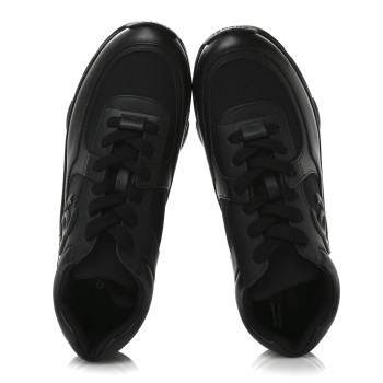 CHANEL Calfskin Lambskin CC Uniform Sneakers 42 Black