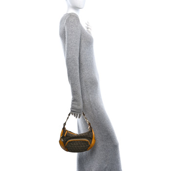 FENDI Zucchino Cuoio Chef Pocket Shoulder Bag Yellow