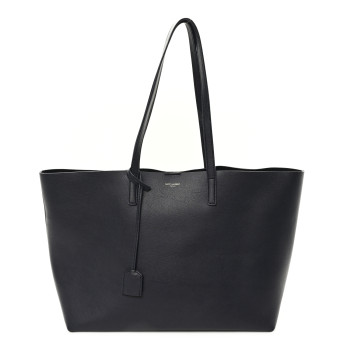 SAINT LAURENT Calfskin Large Shopping Tote Navy