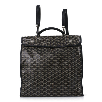 GOYARD Goyardine Saint Leger Soft Briefcase Backpack Black