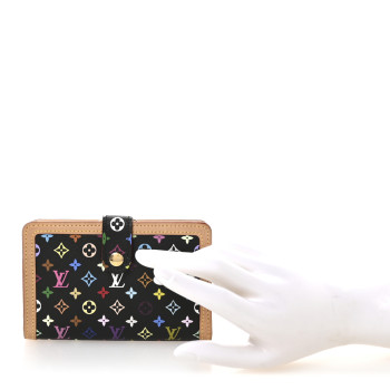 LOUIS VUITTON Monogram Multicolor French Purse Wallet Black