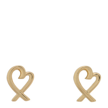 TIFFANY 18K Yellow Gold Mini Paloma Picasso Loving Heart Earrings