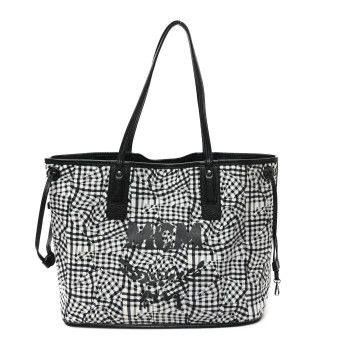 MCM Grained Calfskin Visetos Medium Liz Reversible Shopper Tote Black