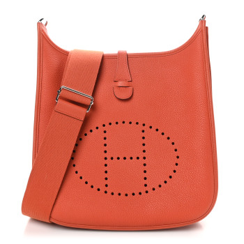 HERMES Taurillon Clemence EVELYNE III PM Feu