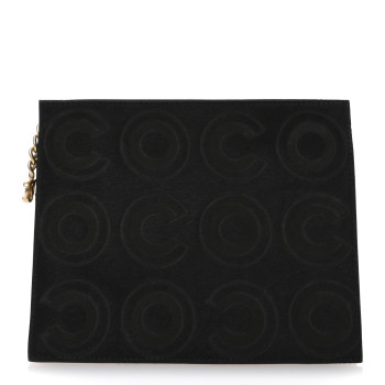 CHANEL Pony Hair CocoDouble Pouch Black Rose