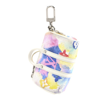 LOUIS VUITTON Monogram Watercolor Mini Keepall Bag Charm Key Holder Multicolor