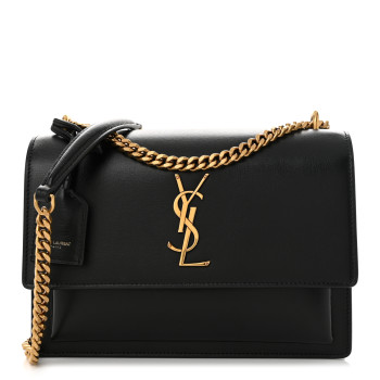 SAINT LAURENT Calfskin Medium Monogram Sunset Black