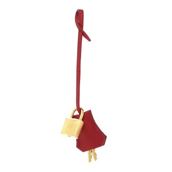 HERMES Togo Key Clochette Set Rouge Casaque