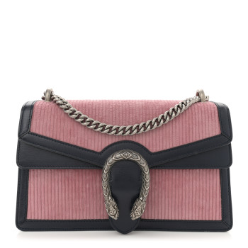 GUCCI Lanzo Stretch Cord Azalea Calfskin Small Dionysus Shoulder Bag Pink Blue
