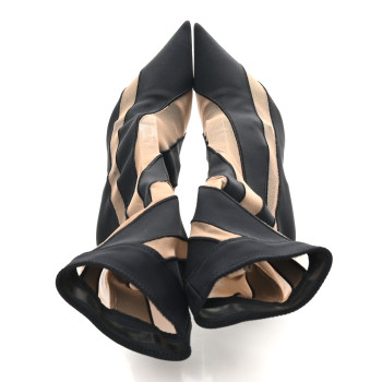 JIMMY CHOO X Mugler Spiral Sock Ankle Boots 36 Black Nude