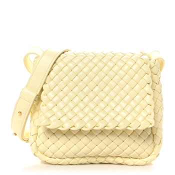 BOTTEGA VENETA Nappa Intreccio Mini Cobble Shoulder Bag Chamomile