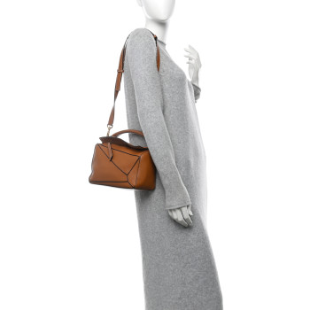 LOEWE Calfskin Small Puzzle Bag Tan