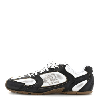 MIU MIU X NEW BALANCE Vitello Deco Bicolor 530 SL Sneakers 37.5 Black White