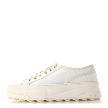 GUCCI GG Monogram Womens 1977 Tennis Platform 52mm Sneakers 41 Great White Mystic White
