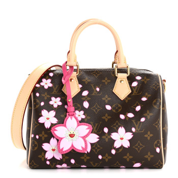 LOUIS VUITTON LV X TM Monogram Cherry Blossom Speedy Bandouliere 25 Sakura Brown