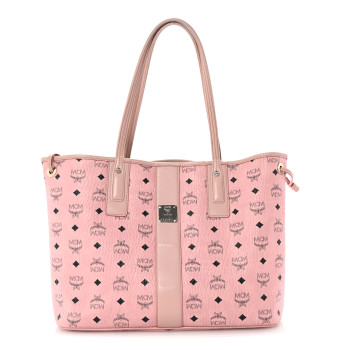 MCM Visetos Medium Liz Reversible Shopper Tote Soft Pink