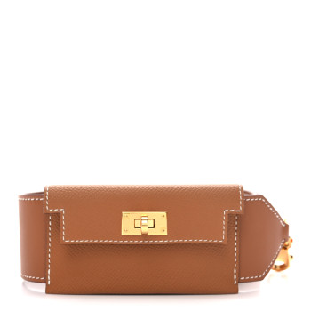 HERMES Swift Epsom Pocket Kelly Shoulder Strap Gold