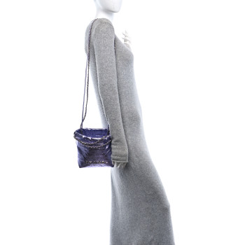 CHANEL Metallic Calfskin Quilted Mini Chanel 22 Lilac