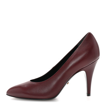 GUCCI Malaga Kid Pumps 37.5 Vintage Bordeaux