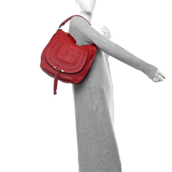 CHLOE Calfskin Medium Marcie Hobo Garnet