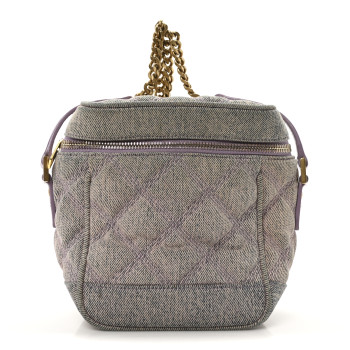 SAINT LAURENT Denim Quilted 80's Vanity Bag Bleached Lilac