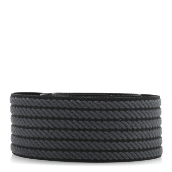 HERMES Toile Epsom 50mm Sangle Cordage Shoulder Strap Black Gris Misty