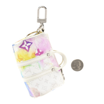LOUIS VUITTON Monogram Watercolor Mini Keepall Bag Charm Key Holder Multicolor