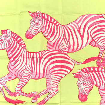 HERMES Silk Les Zebres II Scarf 90