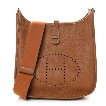 HERMES Taurillon Clemence Evelyne III PM Gold