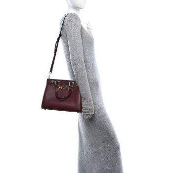 GUCCI Grainy Calfskin Small Zumi Top Handle Bag Vintage Bordeaux