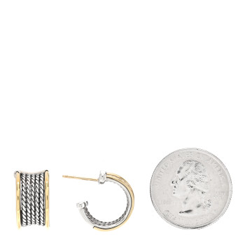 DAVID YURMAN Sterling Silver 18K Yellow Gold Origami Earrings
